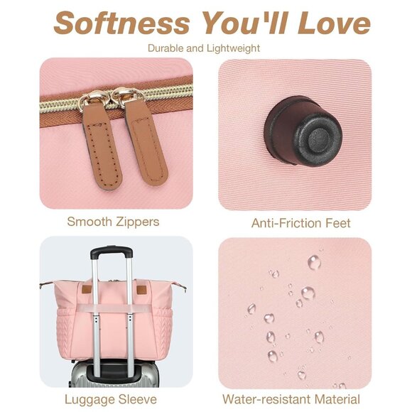 Stylish Pink Diaper Tote for Moms & Dads - Waterproof with Pacifier Case - Picture 7 of 7